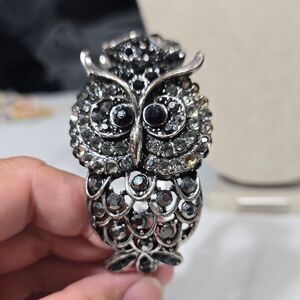 Vintage Owl Cuff Silver Tone Bengal